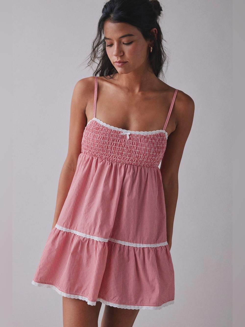Frankie’s Bikinis Baby Gauze Babydoll Mini Dress, size M